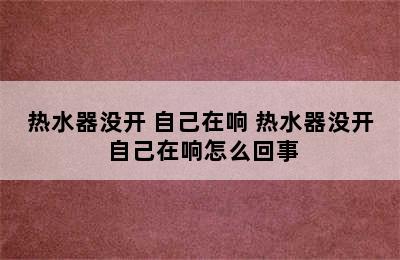 热水器没开 自己在响 热水器没开 自己在响怎么回事